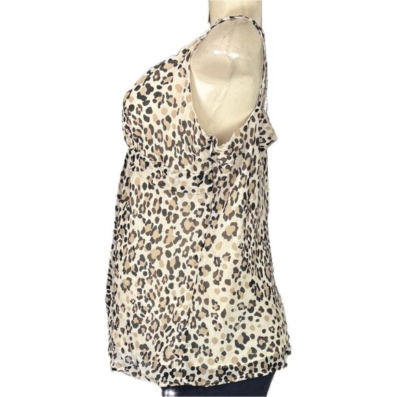 Apt 9 Beige-Brown Animal Print Tie Front Detail Lined Adjustable Strap Camisole - Picture 5 of 6
